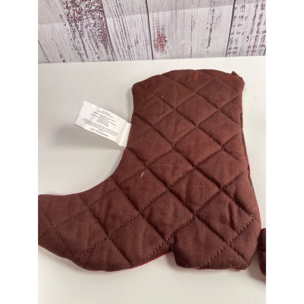 St. Nicholas Square Cowboy boot Christmas holiday Pot Holder Set of 3